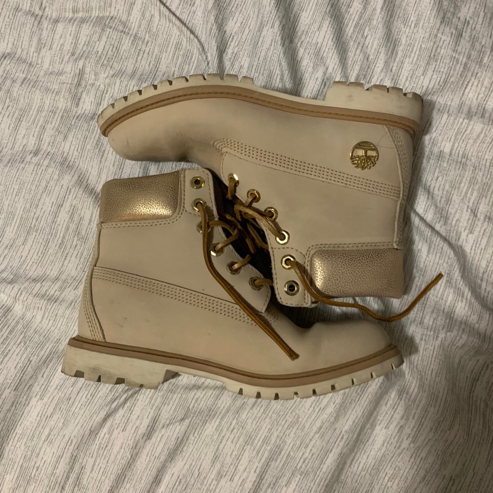 Gold & Cream Timberland Boots
